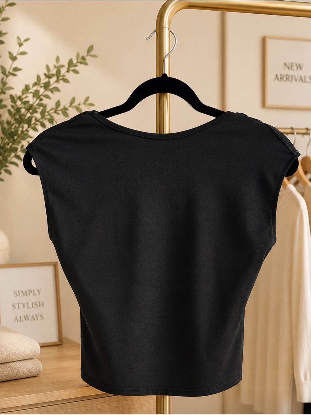 SHEIN Black Open Back Crop Top Size S
